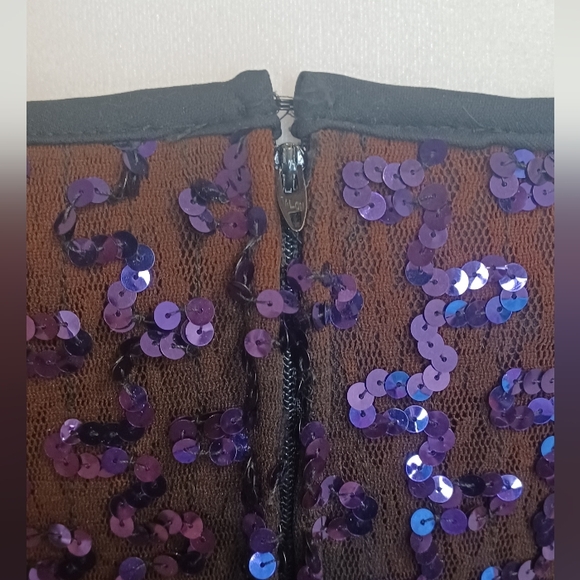 Susan Roselli Vintage Designer Purple Sequin Off-Shoulder Dress - Picture 10 of 10